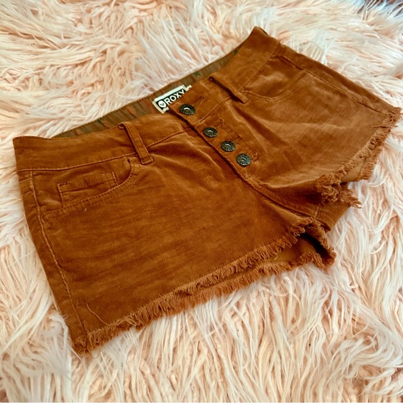 Roxy Corduroy Low Rise Cut Off Short Shorts - Picture 2 of 5